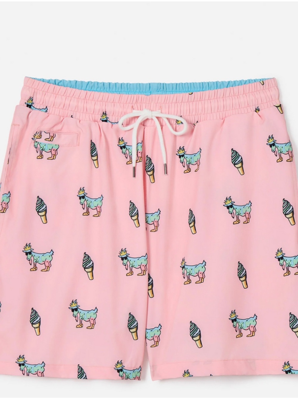 GOAT USA lacrosse medium Pink Novelty Print Swim Shorts with Ice Cream & goats
